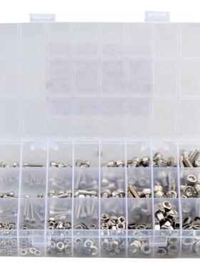 520pcM3螺M4MORO5M6304s不锈钢杯头内六角丝螺母组合套装