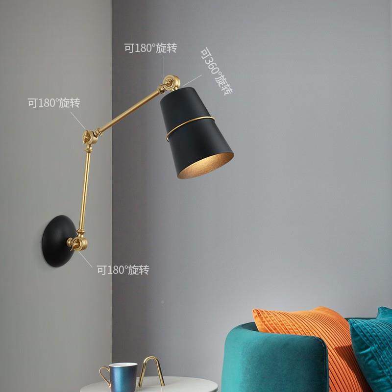 6北欧室床壁头灯简约代酒店客房原卧木彩色马卡龙壁灯客厅现走廊