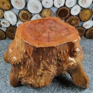 根雕杉木凳原木墩子花架盆景底座天然木桩实木树桩圆木生态茶几凳
