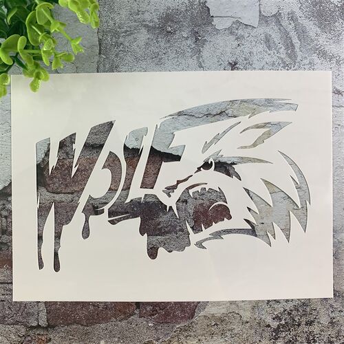 WOLF 黑板漆手绘DIY镂空模板街头喷漆卡通喷绘图案遮蔽板涂色工具