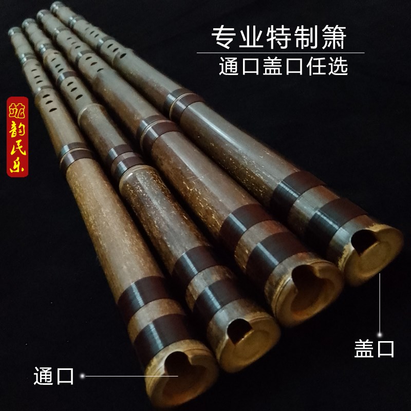 竑韵吹奏乐器e调d调高级专业级八孔封口洞箫演奏级紫竹清雅长萧笛