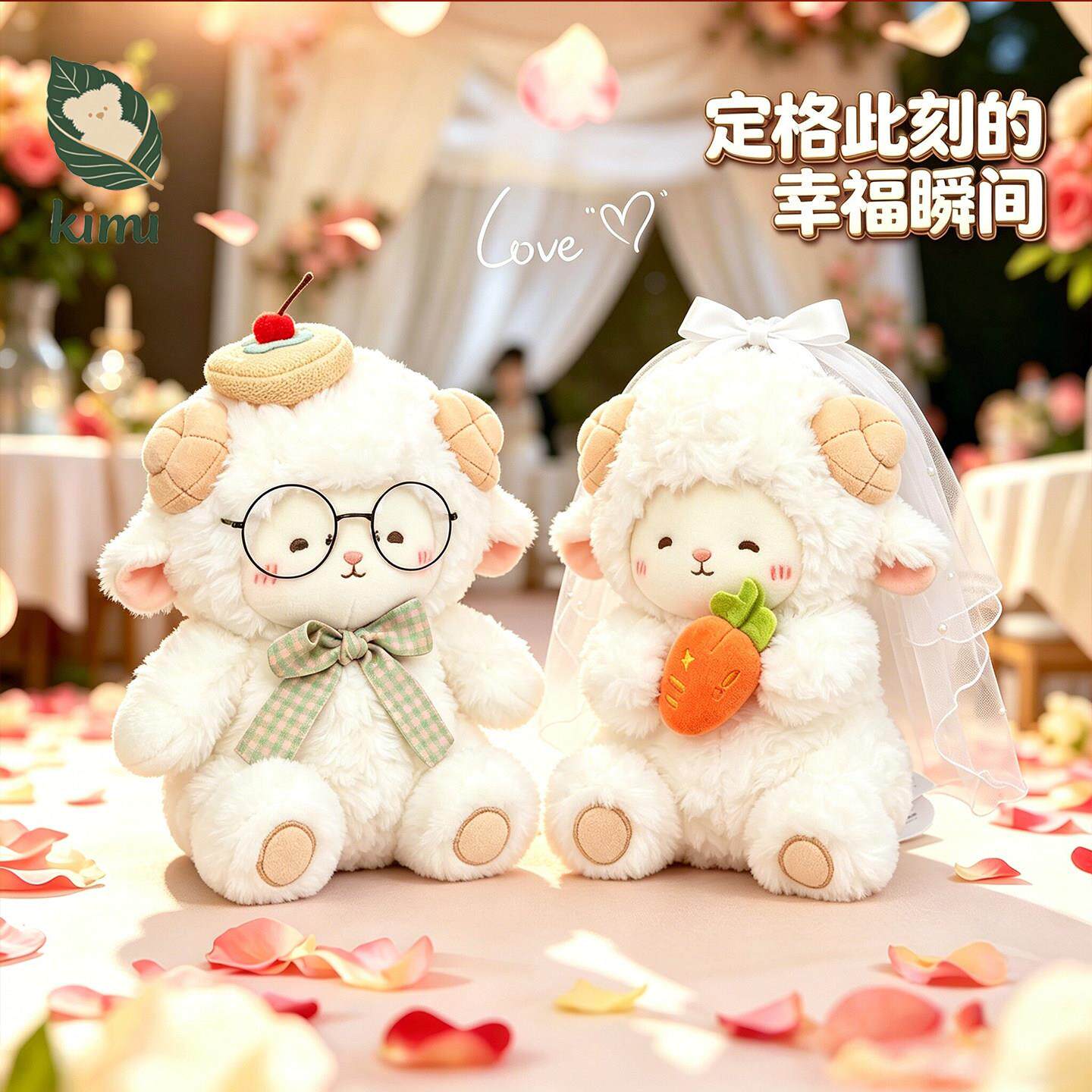可对爱小羊压床娃娃娃娃玩一娃娃结KM-DDXYY婚喜娃装饰新婚礼布物