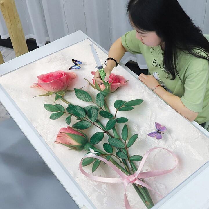 点钻十字绣满钻新款5D钻石画2024玫瑰花客厅高级大气手工砖石贴画