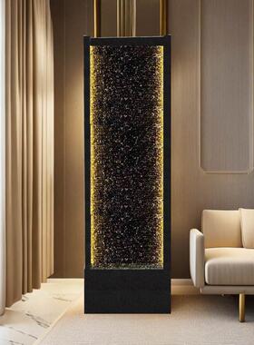 现代中式大型文化石水幕墙客厅落地摆件水景流水墙屏风喷泉鱼缸