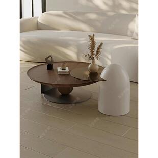 Wabi 胡桃木咖啡桌极简主义意大利设计师咖啡桌高端实木 Sabi风格