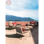 北欧户外休闲柚木沙发椅庭院花园阳台藤编茶几组合售楼部民宿家具