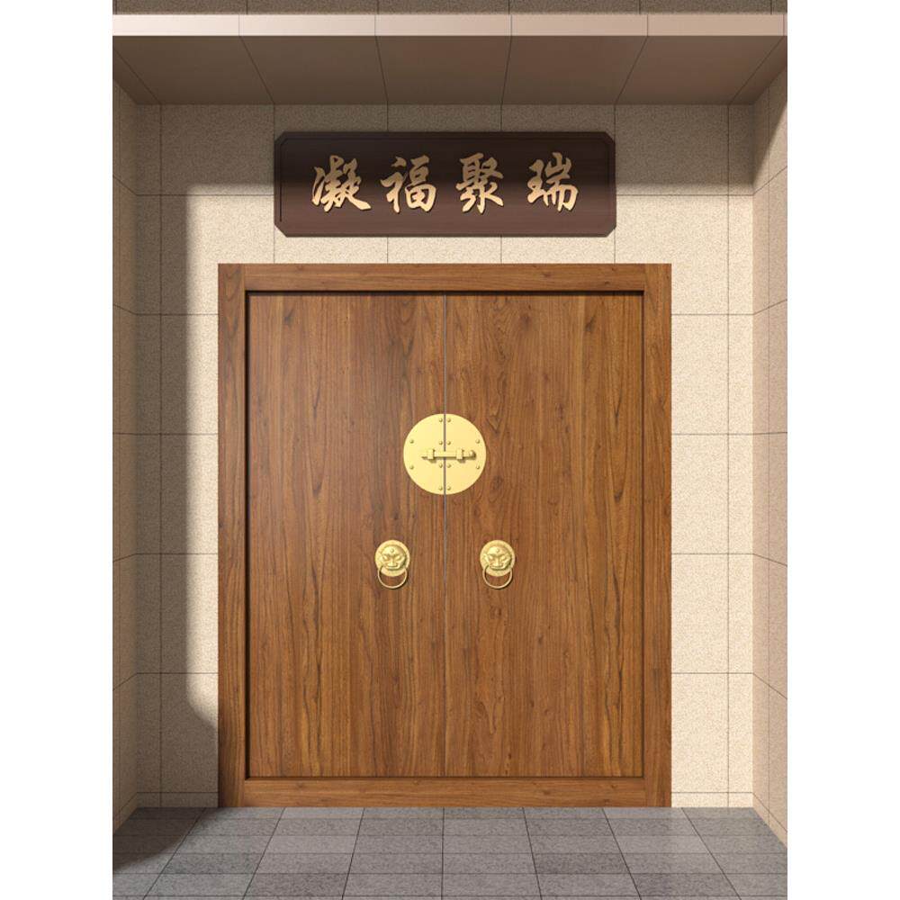 实木彷古大门海棠木中式庭院门四合院双开门农村自建房菠箩格木门