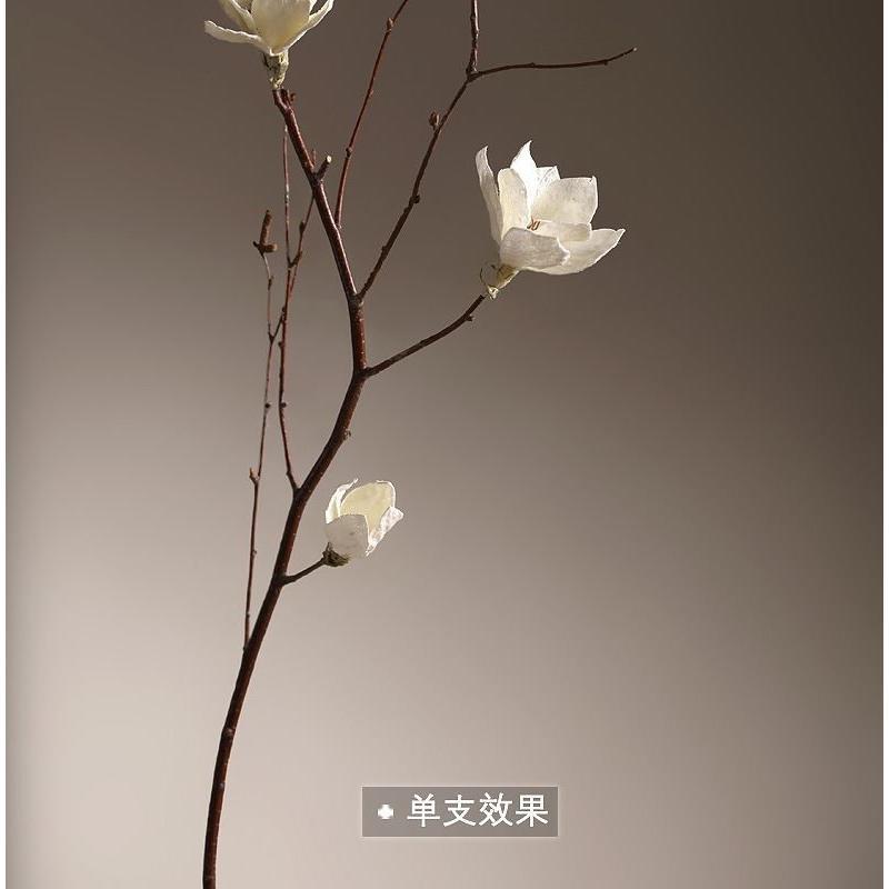 客厅落地天然玉兰干枝干花花束干支干树枝树装饰玉兰花仿真花卧室
