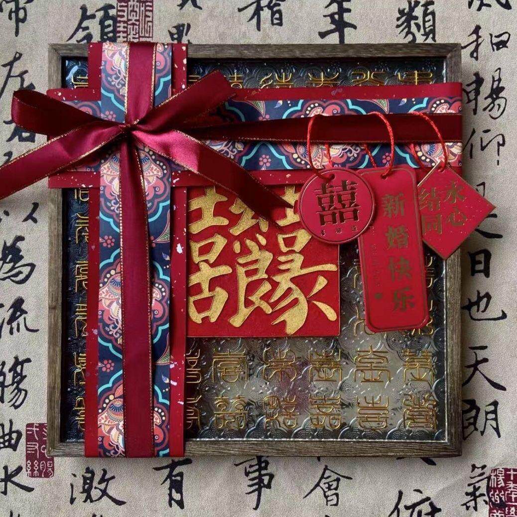 掐丝珐琅新婚礼物百喜图手工diy送闺蜜结婚送新人礼品礼盒装
