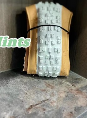 Mints第四代 白色山地车轮胎黄边自行车外胎27.52.4折叠防刺