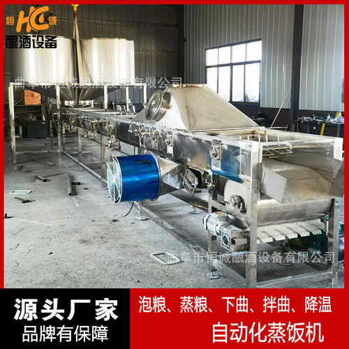 自动连续蒸饭机 智能摊凉拌曲一体机 自动蒸糯米机器 醪糟蒸饭机