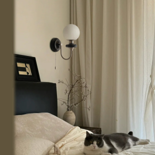 新款法式复古壁灯卧室床头灯新款高级感客厅美式新中式带开关墙灯