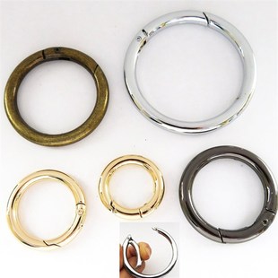 包拎环按开口大圆圈金属圈钩扣弹簧圈配件青古铜提手扣金银黑色