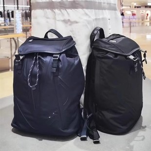 青年休闲皮质帆布电脑双肩包时尚商务背包黑色大号绿色书包rmw