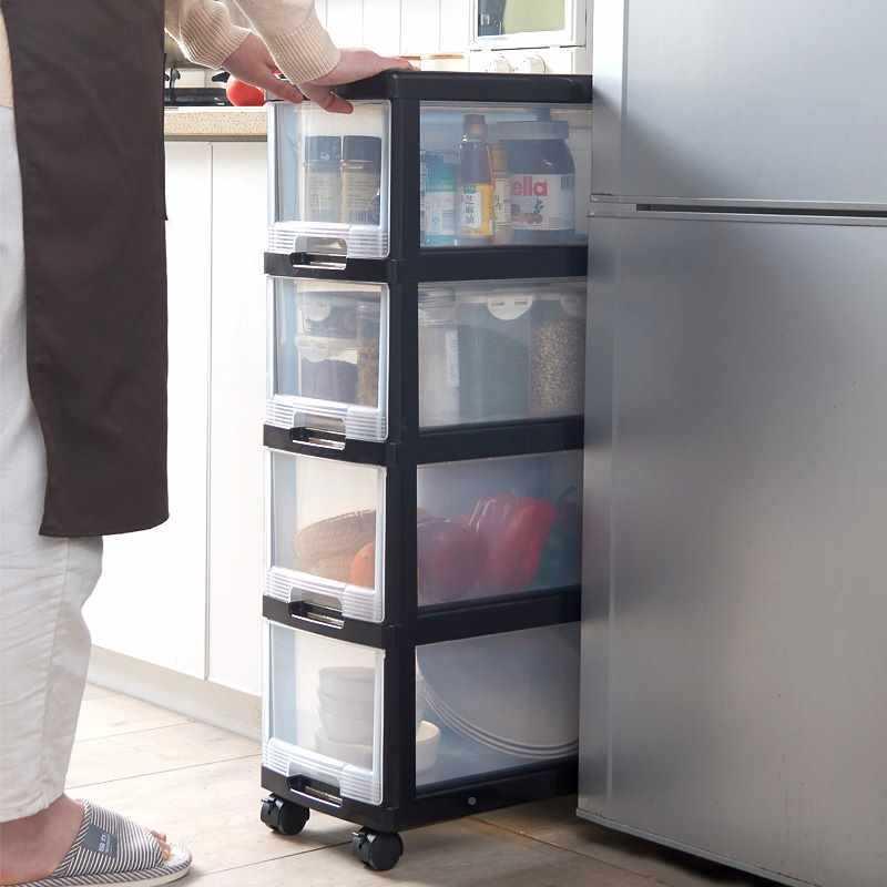 带可移动柜收纳置物架家CN-020用杂物食收纳箱抽零屉式轮夹缝储物