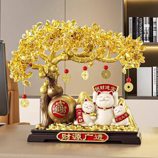 发财树葫招芦财猫摆件开业台物XS202505前台银客厅装饰搬家礼乔迁