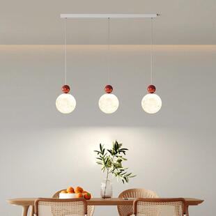 灯奶油风440吊灯中山具温吊馨浪漫卧厅室床头小灯北欧网红月球餐