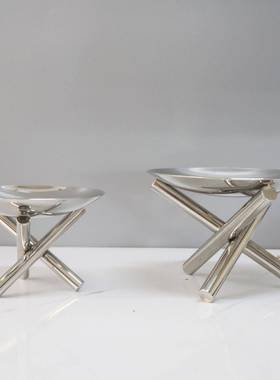 现代轻奢不锈钢果盘蛋糕盘桌面餐COE客厅创厅样意摆件饰装品板间