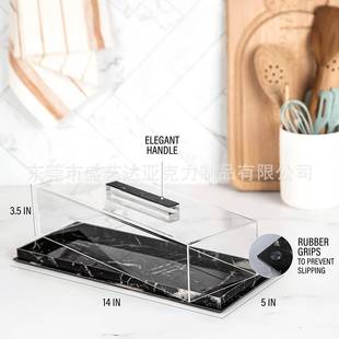 石亚克力包盒理矩形面蛋糕托盘展示盖蛋糕盘甜点架蛋糕架大展914