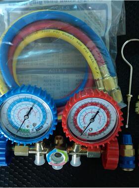 冷加氟双表阀r13r22空调冷媒加氟表汽车加氟接头r134r22空媒4加调