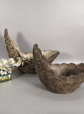 欧式树脂迎客JY03056松月盆亮型花酒店玄关软装微景观餐摆台花艺