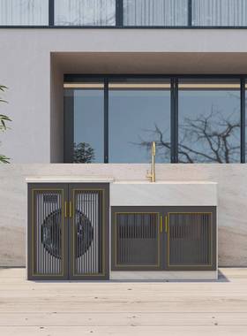 户洗衣台盆一体外阳64812台洗衣大盆带搓池板庭院家用理石洗衣机