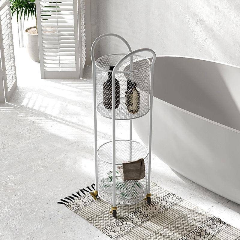 轻奢室收纳篮卫物生间带轮置架厕所双层ZY1688-R收纳浴架手间移动