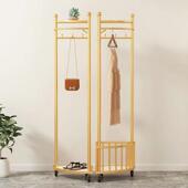 转角衣架落地23871卧室挂衣架可移动带轻衣轮家用客厅奢晾架简易