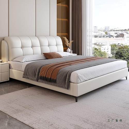 北欧ZOM风极简科现技布艺床1米8卧大床双人床轻奢主包代简约少女