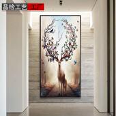 现挂画鹿客E 北欧油麋玄关装 饰画代简约过道走廊画竖版 9006厅背景