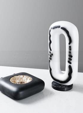 简约现FOV代环形创摆件雕塑装饰品样板意办公室摆电视柜书房家房