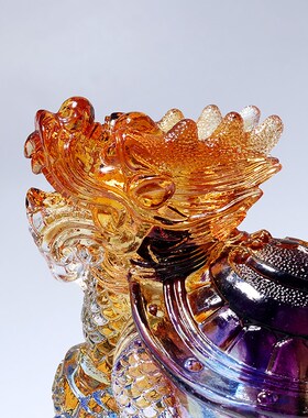 琉璃龙龟招财搬家开业礼物乔迁家居客厅电视柜玄关装饰摆件工艺品