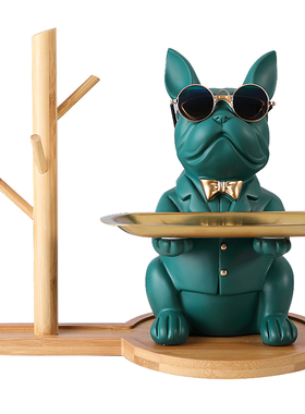 狗狗玄关钥匙收纳小摆件客厅电视柜家居桌面托盘装饰品结婚礼物