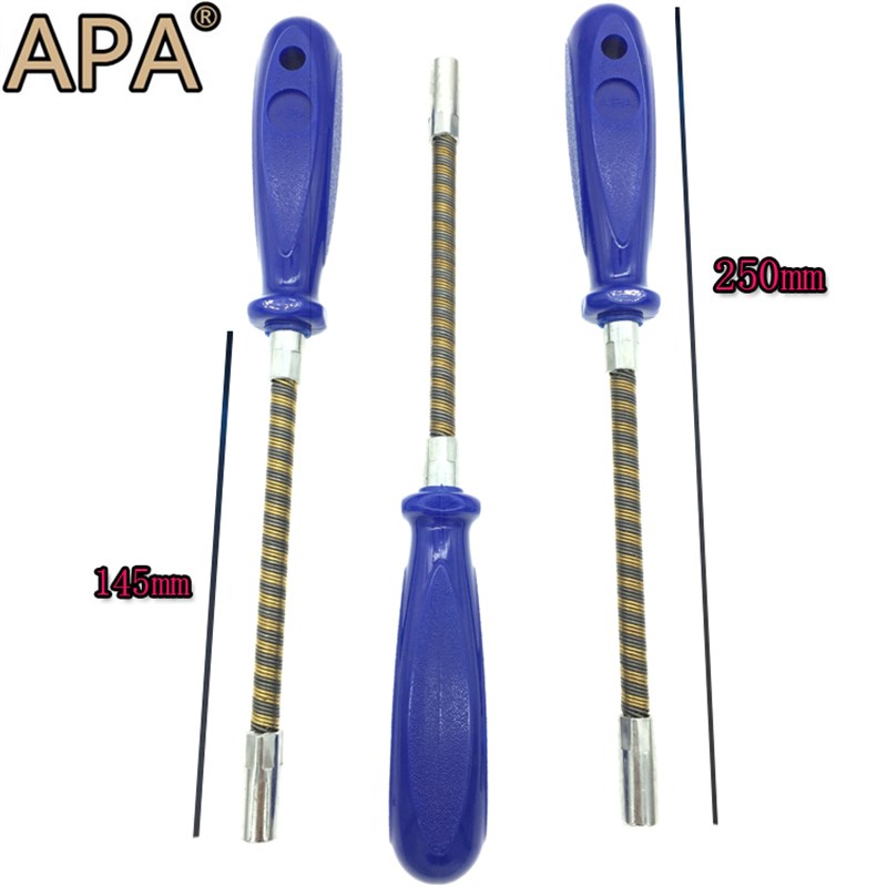 APA不锈钢喉箍螺丝刀卡箍万向可弯曲套筒批管卡扳手软轴喉箍批7mm