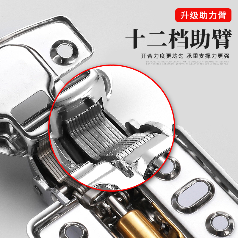 304不锈钢铰链衣柜门折叠合页橱柜液压静音缓冲阻尼五金烟斗合叶