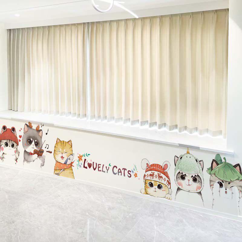 卡通动物墙贴画墙上贴纸飘窗墙面装饰墙壁贴画幼儿园开学走廊布置