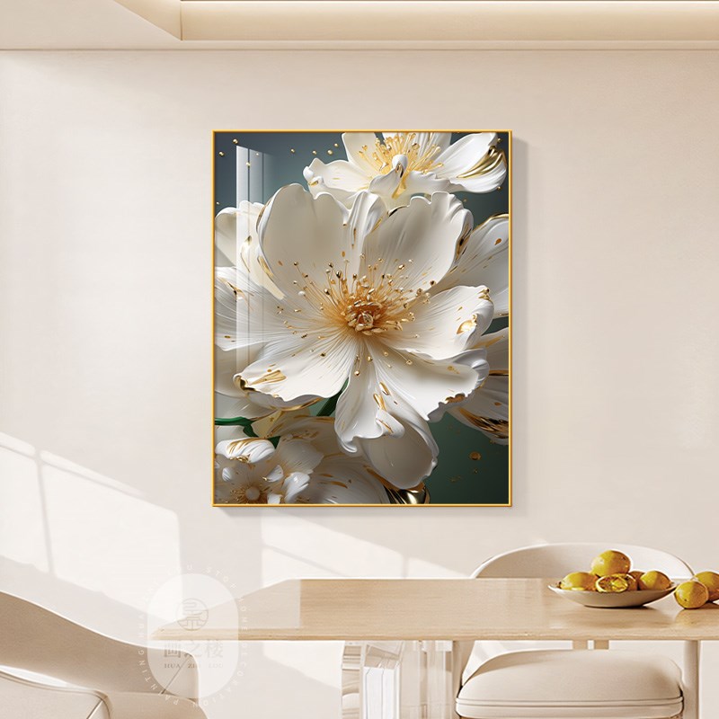 花卉奶油风电表箱装饰画牡丹花弱电箱电闸多媒体盒免打孔遮挡挂画