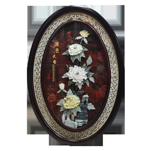 新中式立体玉雕装饰画玄关客厅过道电视背景墙实木挂画浮雕壁挂件