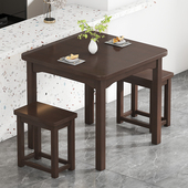 四方桌子吃饭桌新中式 正方形学习桌家用小户型楠竹餐桌实木小方桌