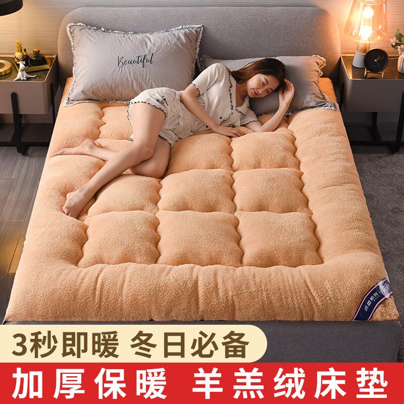 加厚保暖羊羔绒床垫床褥1.5m1.8米榻榻米单人双人床褥子垫被2x2.2