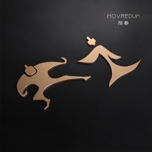 金属男女logo厕所标牌个性wc门牌酒店卫生间标识牌餐厅洗手间指示