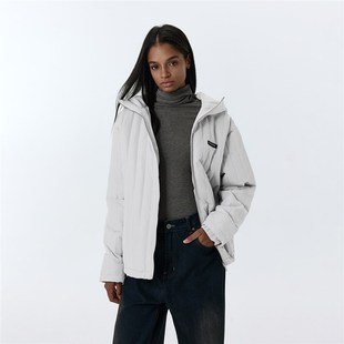 ATRY真两件马甲连帽棉服外套女新款冬季加厚面包服外套宽松棉衣