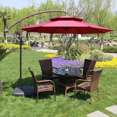 户外桌椅伞庭院休闲茶室铁艺藤椅别墅区桌椅室外桌椅三五件套组合