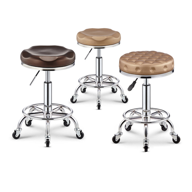 美容凳美容院专用滑轮凳理发店美发美甲剪发升降旋转圆凳子大工椅