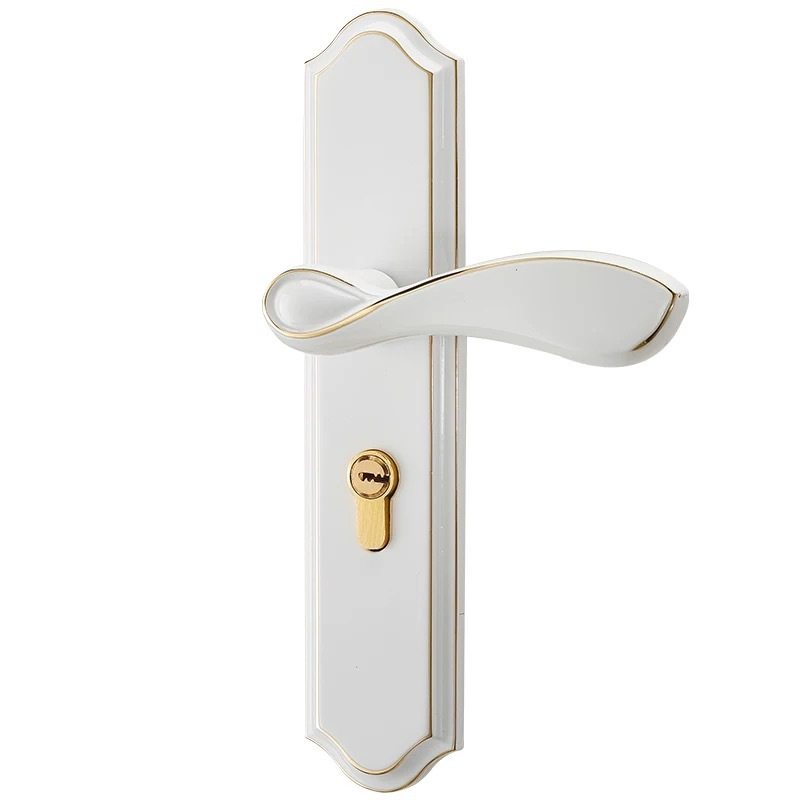 简约静音白色房门锁室内卧室房间门锁家用实木门锁具三件套通用型