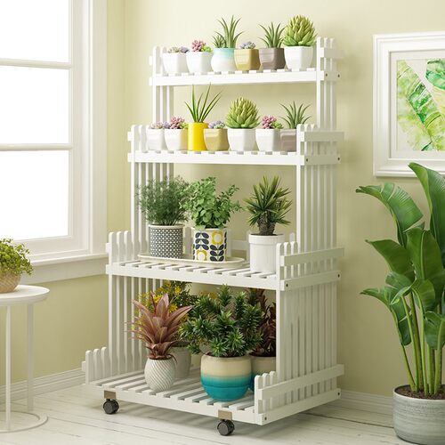 花架子实木质多层室内外阳台置物架装饰简约客厅阶梯花盆架落地式