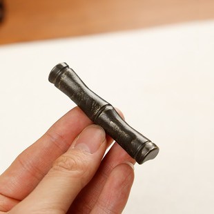 仿古铜竹节笔搁 小镇纸镇尺毛笔搁笔台笔架 毛笔笔架 文房四宝 手