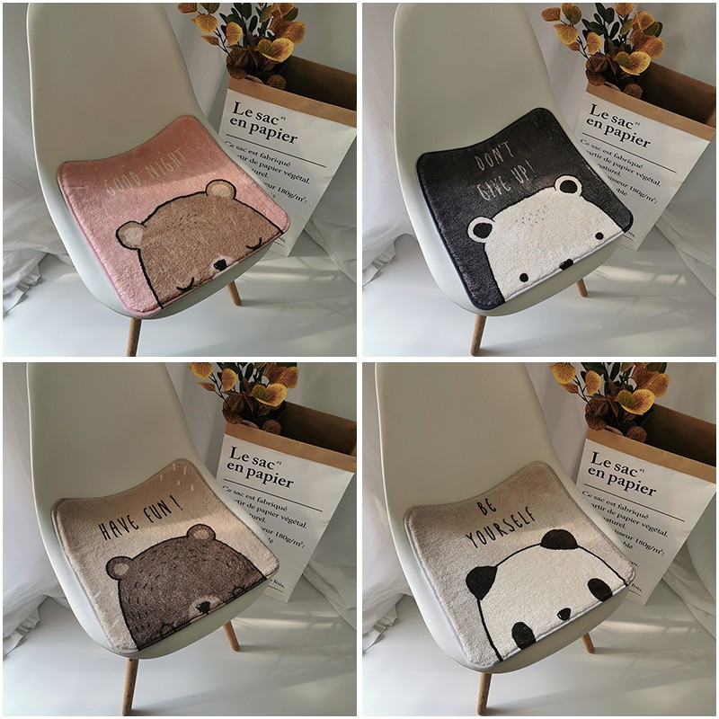 简约卡通熊长绒毛保暖加厚坐垫家用电脑转椅子垫办公椅垫汽车座垫