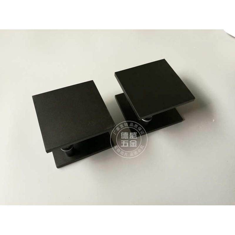 圆形无框玻璃门拉手黑色浴室实木门北欧把手沐浴大门拉手房扶手简