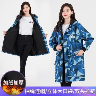 冬天罩衣女加绒加厚时尚外套双面绒新款短款男加长版韩版式中老年